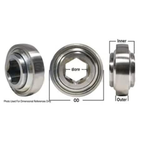 Aftermarket Disc Bearing Spherical, Hex Bore, PreLube A-W208PPB16-P-AI